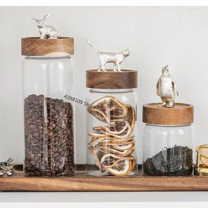 Storage Bottles Nordic Lead-free Glass Tank Food Bottle With Lid Sealed Jar Coffee Bean Household Tea Box