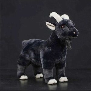 Filmer TV PLUSH Toy Original Ranch Animal Series Soft Sweet Simulation Black Goat Mountain Livselike Plysch Toys Doll for Kids Children Halloween Gift 240407