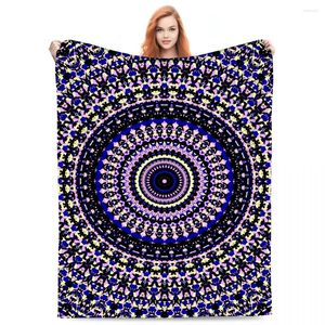 Coperte soffice morbida mandalas vibrante trippy per vello invernale a letto coperta protagonista sul letto decorazione della camera da letto lancio boho personalizzato