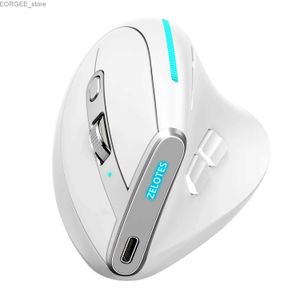 Topi Zelotes F-36 Wireless Vertical 2.4G Bluetooth Mouse Full Color Light a 8 tasti Programmazione a 8 tasti 5 dpi Mouse integrato in 730MAH Lithium Y240407