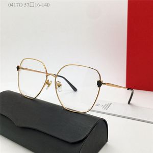 Bästsäljande glasögon 18K katt-ögonform ram guldpläterad ultralätt optiska män och kvinnor affärsstil mångsidiga glasögon toppkvalitet 0417o