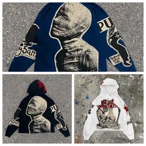 Herrtröjor för mäns hoodie high street hip-hop stil med matchande figurtryck för par asiatiska storlek m-xxl