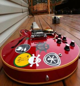 Alvin Lee Gitarre Big Red 335 Semi Hollow Body Jazz Cherry Elektrogitarren kleiner Blockeinlay 60er Hals HSH -Tonhöhe Grover Tuners5577314