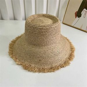 Secchio di cappelli larghi a maggio 2014 Facebook ha lanciato un nuovo prodotto Summer Lafite Grass Sunshine Beach Holiday Ladies Hat Womens Casual Q240403