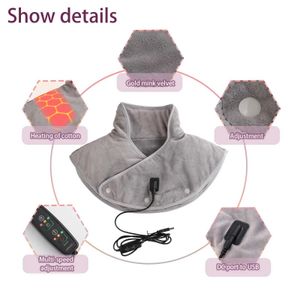 Full Body Massager Relieve Fatigue Electric Thermal Compress Neck Brace Heating Pad Heated Shoulder Wrap For Cramps Pain Relief 240407