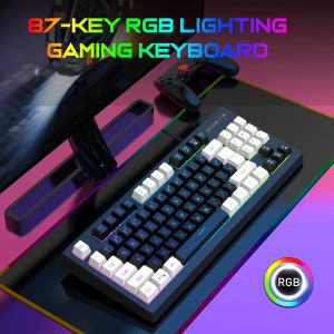 TASSEGLIE HXSJ A877 WIRED K87 RGB Streamer Mini Gaming Keyboard Retroilluminabile 25Key Tastiera a membrana conflitto a conflitto per gioco/ufficio