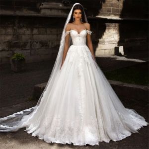 Bir çizgi kapalı omuz gelinlik evli gelin gelin elbise gelinlik vintage dantel aplike gelin elbisesi robe de mariage