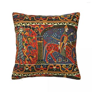 Cuscino Norwegian Baldishol Tapestry Medieval Knight Horseback Throw Christmas for Home Luxury Cover