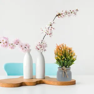 Vases Artificial Potted Flower Decor Office Desktop Realistic Faux Plants Plastic Fake House