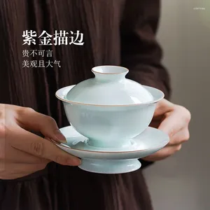 Teaware set Jingdezhen handgjorda högkvalitativa keramiska blåaktig porslin täcker teacup singel icke-skald te tabelluppsättning presentförpackning äkta varor