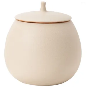 Storage Bottles Tea Ceramic Pot Candy Jar Lid Multi-function Container Ceramics Coffee Canister