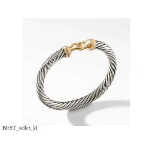 Pulseira de David Yurma Bangle de alta qualidade 925 Sterling Silver Men Ullman Cable Classic Buckle Bracelet 14K Sterling Silver 91 Davidjersey Bracelete