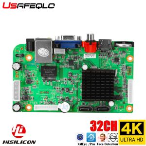 Kaydedici NVR 32CH Tahtası 4K 2*SATA MAX 16TB HDMI NVR IP Kayıt Cihazı HISILICON HI3536 ONVIF XMEYE WE YÜZ ALLAŞTIRMA CCTV Video Gözetim