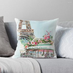 Pillow Paris Cafe & Eiffel Tower Throw Luxury Case Custom Po Rectangular Cover