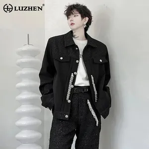 Gacche da uomo Luzhen 2024 Design di nicchia di nicchia Spronetta giacca casual giacca casual Street coreana Elegante cappotto causale sciolto LZ2327