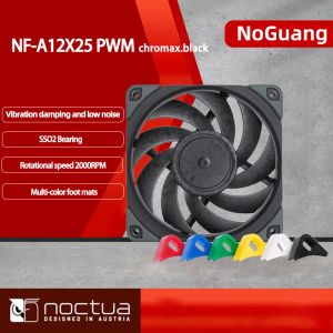 Topi NOCTUA NFA12X25 PWM Chromax.Black.Swap 4pin PWM Controllo a temperatura Ventola di raffreddamento Acqua di raffreddamento Freve di raffreddamento