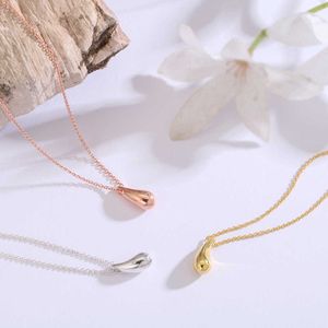 Designermarke Tiffays Halskette Boutique Schmuck Valentinstag Geschenk Wasser Drop Anhänger Minimalist