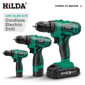 HILDA Electric Drill Cordless Screwdriver Lithium Battery Power Tools 240402