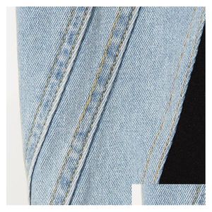 Jeans femminile 2023 patchwork di moda colorblock ad alta vita slim casual sterma denim pantaloni per la consegna di goccia abbigliamento vestito dhcmv dhcmv