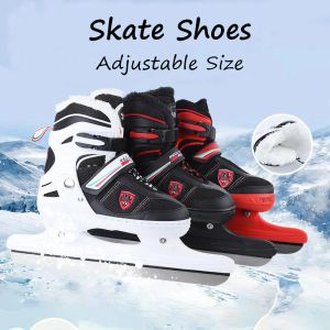 Schuhe verdickte thermische Eis Skate Schuhe Speed Slide Skating Blade Eishockeyschuhschuhe Anfänger Erwachsene Teenager Kinder Roller Skate