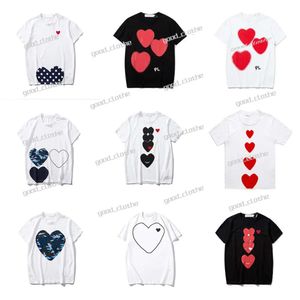 CDG T-shirts Summer CDGS MENS SPELT T-shirt Korta skjortor Sleeve Womens des Badge Garcons Designer T-shirts broderi Heart Red CDG Hoodie 425