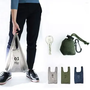 Bolsas de armazenamento 1PC Bolsa de compras dobrável de mão nylon impermeável à prova d'água, bolsa ecológica reutilizável e ecológica