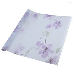 Window Stickers Purple Flower Film Waterproof Adhesive Glass Sticker 45x200cm Frosted Opaque Office Home Privacy