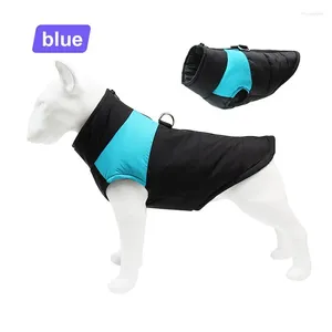 Hundkläder blå vattentät vadderad vinter varma kläder husdjur väst blixtlås jacka kappa för små medium stora
