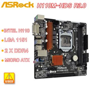 Placas -mãe lga 1151 placa -mãe Asrock H110MHDS R3.0 Intel H110 DDR4 32 GB USB 3.1MICRO ATX suporta 6ª e 7ª geração Intel Core i56500 CPU