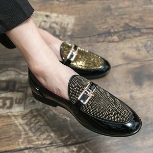Повседневная обувь роскошные высококачественные золотые ярко -бриллианты
