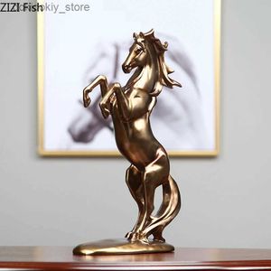 Artes e artesanato Modern Resin Crafts Furnishins Animal Sculpture Olden Horse Horse Modern Home Decoration Standin Horse Acessórios Animal Fiuresl2447