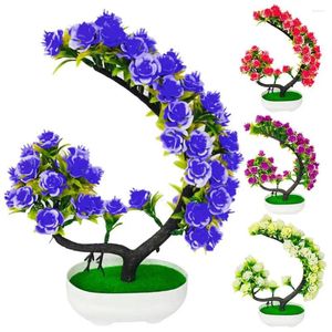 Decorative Flowers Decoration Artificial Rose Flower Tree Plant Potted Bonsai Garden Party Table