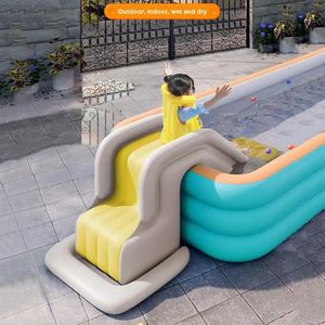 Inflatable Pool Slide for Kids Fun Outdoor Anti-Tipping Waterpark Slides Toy Summer Inflated Water Slides for Swimming Pool 240403