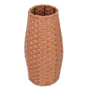 Vaser rattan vase hem blommor korg bord dekoration rustik bröllop stativ pvc imitation insats hantverk kontor dekorationer