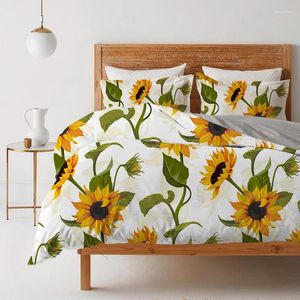 Bettwäsche -Sets Sonnenblumen -Set für Schlafzimmer Quilt Deckung Blume Bettdecke Bettdecke mit Kissenbezügen 220x240 200x200