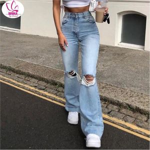 Jeans Lady Lady Casual Design Design High Waist Trend Side -Out Pants Pants Pants Spring Autumn Autumant Elegant Solid Donne Skinny