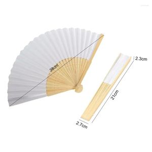 Decorative Objects & Figurines Blank White Diy Paper Fans Hand Practice Wedding Party Fan Hand-Painted Elegant Creative For Dance Cosp Dh9Zq