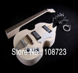 DIY Semi Hollow Body Violin Electric Bass Guitar Kit01236047197