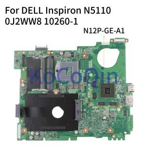 Placa -mãe laptop Kocoqin da placa -mãe para Dell Inspiron N5110 PrainBoard 102601 CN0J2WW8 0J2WW8 HM67 N12PGEA1