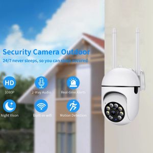 Kameror WiFi Security Wireless Camera Waterproof Auto Tracking Audio CCTV Surveillance Camera 1080p HD IP Cameras Detect Auto Tracking