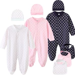 Newborn Kids Clothes Rompers Baby Designer Boys Girls Luxury Pure Cotton Long Sleeve Jumpsuit