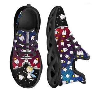 Повседневная обувь Instantarts Зубные сказочные паттерны женские модные кроссовки 2024 дышащая квартира Kint Комфорта