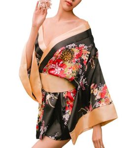Women039S伝統的な日本の着物スタイルローブユカタコスチュームパジャマレディースフローラル着物衣装ロールプレイランジェリー8911143835