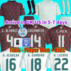 Мексика 2024 Copa America Raul Chicharito Soccer Jerseys 2023 Lozano Dos Santos 24 25 H.Lozano Мужские детские футбольные рубашки униформы версия игрока