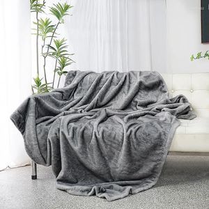 Blankets Winter Autumn Fluffy Throw Blanket Pure Grey Bedspread Cream Faux Fur Sofa Office Comfortable