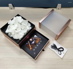 Hediye Sargısı Tasarım Hadi Özel Lüks Stil Ekran 4.3 İnç Çiçek LCD Video Kutusu İş İçin