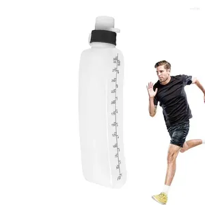 Water Bottles Bottle For Cycling 330ml Flat Squeeze Drinking Portable With Scales Travel Dustproof