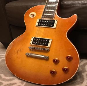 Seltene traditionelle Slash Vos gealtert MJT Custom 2012 Honey Burst Gitarre Solid Plain Maple Top One Piece 50s Neck Bund Bindung Elektrisch 7296745