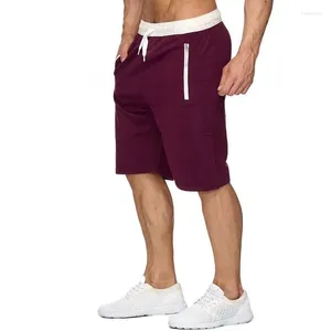 Mäns shorts 2024 Sweatshirt Top Gym Workout Pockets dragkedja bungee sladd och strand vuxen sommar beskärda byxor