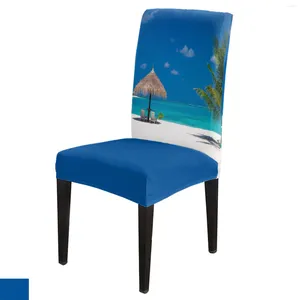 Chair Covers Beach Palm Trees Blue Sea Cover Set Kitchen Dining Stretch Spandex Seat Slipcover For Banquet Wedding Party